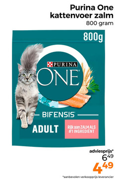  one kattenvoer 1 purina zalm 800g xpurina bifensis adult rijk ingredient 