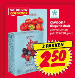  gwoon diepvriesfruit 2 250 diepvries vers zomerfruit zomers pak 225 pakken 