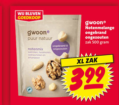  gwoon noten 500 puur natuur notenmix walnoten hazelnoten cashewnoten amandelen ongebrand ongezouten notenmelange zak xl 