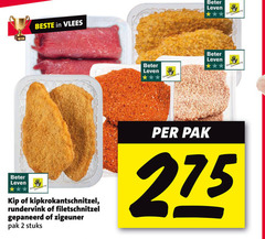  2 vlees beter leven kip kipkrokantschnitzel rundervinken filetschnitzel gepaneerd zigeuner pak stuks 