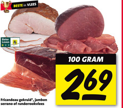  100 beter leven vlees fricandeau gekruid jambon serrano runderrookvlees 