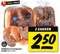  2 4 250 brood molen goud puntjes vers b meergranen zakken zak stuks 