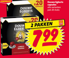  douwe egberts koffiecups 1 2 6 10 20 aluminium capsules douw lungo original pak stuks pakken nespresso koffiemachines 