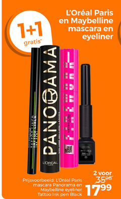 1 2 1799 3598   gratis   paris en maybelline mascara eyeliner tattoo lin maybe new york ink pen pano ama volume million lashes tional infallible 24h matte liquid liner e prijsvoorbeeld   panorama black voor 