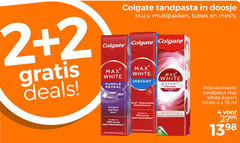  colgate tandpasta 2 4 100 doosje multipakken tubes deals white purple reveal instant expert original days gele tinten tanden klinisch bewezen verwijdert clinically proven to reverse years new dual stain prevention system veilig glazuur ml 
