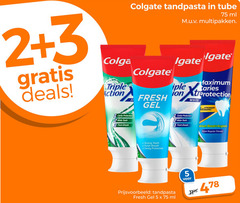 colgate tandpasta 2 3 5 65 deals tube ml multipakken triple action ion fresh gel white gate caries protection breath strong calcium boost arginine regular flavour 