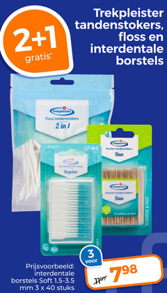  trekpleister huismerk tandenstokers flosdraad interdentale ragers 1 2 3 40 120 floss borstels borsteltjes regular 4 houten dun fluoride mint soft mm stuks 