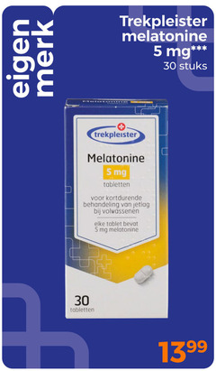  trekpleister huismerk voedingssupplement 5 30 merk melatonine mg stuks tabletten jetlag tablet 