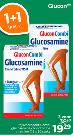  voedingssupplement 1 2 60 combi glucosamine man gluconcombi chondroitine mangaan aanmaak kraakbeen gewrichten inhoud tabletten vitamine stuks 