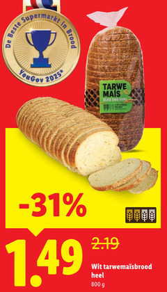  brood supermarkt tarwe mais dag vers wit 