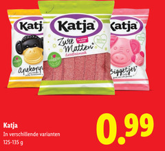  katja snoep veggie zure matten aardbeismaak biggetjes 