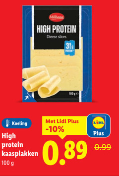  kaasplakken 31 100 milbona high protein cheese slices koeling 