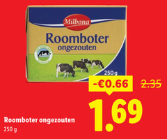  milbona roomboter 250 ongezouten 