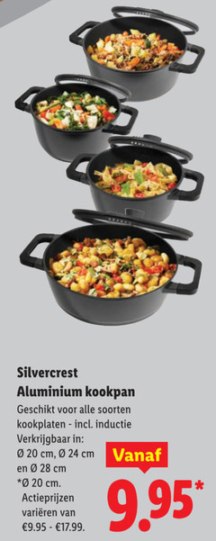  kookpannen 20 24 28 silvercrest aluminium kookpan soorten kookplaten inductie cm varieeren 