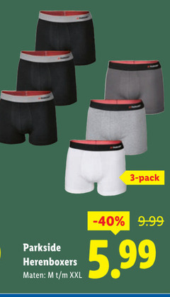  3 pack parkside herenboxers maten xxl 5.99 