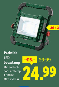  26 parkside led bouwlamp contact doos lm 