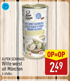  4 alpen stick witte worst munchen blanche munich stuks 