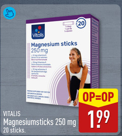  voedingssupplement 20 250 1x vitalis magnesium sticks mg 12 vitamine bosvruchtensmaak sabor le zoetstof 