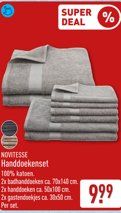  100 super deal novitesse handdoekenset katoen 2x badhanddoeken ca. cm handdoeken gastendoekjes 