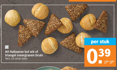  broodjes italiaanse bol wit triangel meergranen bruin vers oven stuk 