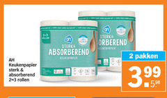  albert heijn huismerk keukenpapier 2 3 50 150 rol vellen rollen absorberend keuken papier kinder tuner pakken 3.99 