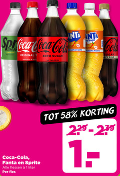  coca-cola sprite fanta cola frisdrank 1 sugar coca zero lemon lime natural flavours original calories new flessen liter fles 