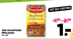  grand italia pasta 100 maestro mini penne volkoren zak vezels prodotto italiano 