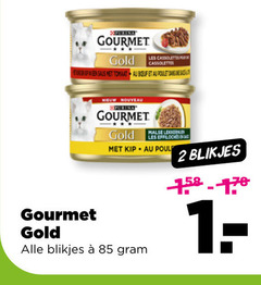  gourmet kattenvoer 2 xpurina gold les cassolettes ineen saus poulet nouveau purina malse kip blikjes 