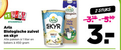  arla vruchtenyoghurt yoghurt zuivel 1 2 3 450 biologisch volle melk stickerpack biologische skyr pakken liter bekers vanille icelandic style stuks 