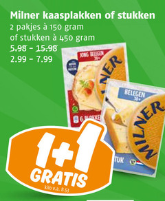  milner kaas kaasplakken 1 2 6 150 450 stukken jong belegen kilo v.a. 