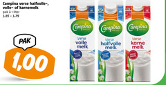  campina karnemelk melk 1 verse halfvolle volle pak liter calcium frisse 00 