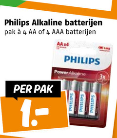  philips batterijen 1 4 alkaline pak aa aaa power 3x 