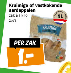  aardappelen 1 kruimige vastkokende zak kilo nederlandse nl 