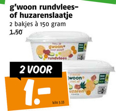  2 150 rundvlees huzarenslaatje bakjes kilo 