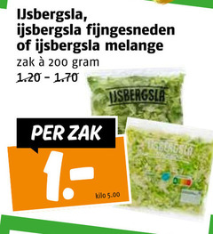  ijsbergsla 200 fijngesneden melange zak kilo 