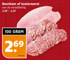  100 beenham kosterworst versafdeling kilo 