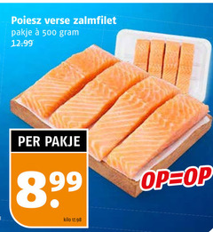  zalmfilet 500 verse pakje kilo 