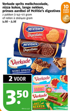  verkade biscuit 2 10 350 sprits melkchocolade nizza kokos lange nekken prinses aardbei digestives cent pakken rollen 400 original nobo kilo v.a. 
