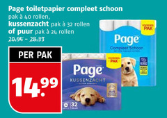  page toiletpapier 24 32 40 schoon pak rollen kussenzacht puur voordeel air 