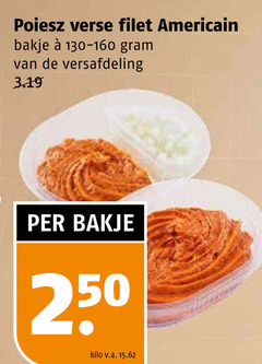  filet americain 250 verse bakje versafdeling kilo v.a. 