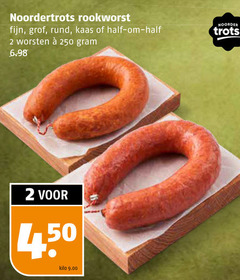  rookworst 2 250 noordertrots fijn grof rund kaas worsten noorder trots kilo 