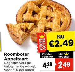  appeltaart voucher roomboter dagelijks vers bakken personen 