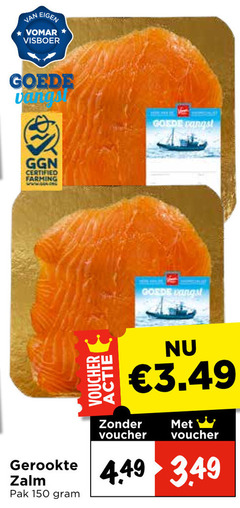  gerookte zalmfilet 150 visboer certified farming voucher zalm pak 