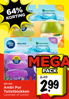  ambi pur toiletblok 64 new stop pack clean mega toiletblokken lavendel lemon 