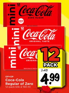  coca-cola cola 12 150 mini coca new zero sugar original taste regular pack blik ml 