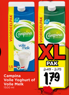  campina melk yoghurt 1500 1 5 volle ml xl pak 