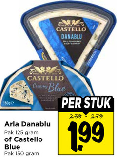  arla castello blauwe kaas 150 danablu creamy blue with delicate pak stuk 