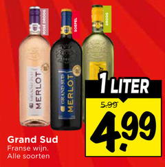  grand sud rose witte wijn rode 1 rosee droog merlot franse soorten grandi soepel liter 