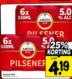  amstel blikjes bier 6 33 1870 6x 330ml pilsener pils pack blik 