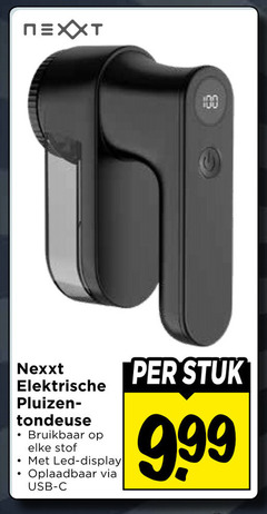  pluizentondeuse 100 nexxt elektrische pluizen tondeuse bruikbaar stof led display oplaadbaar usb stuk 